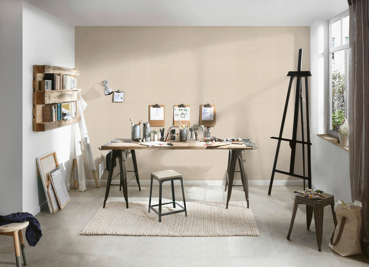 A.S.Creation Vliestapete Attractive Uni beige B/L: ca. 53x1005 cm Attractive - beige (53,00/1005,00cm) - A.S.Creation