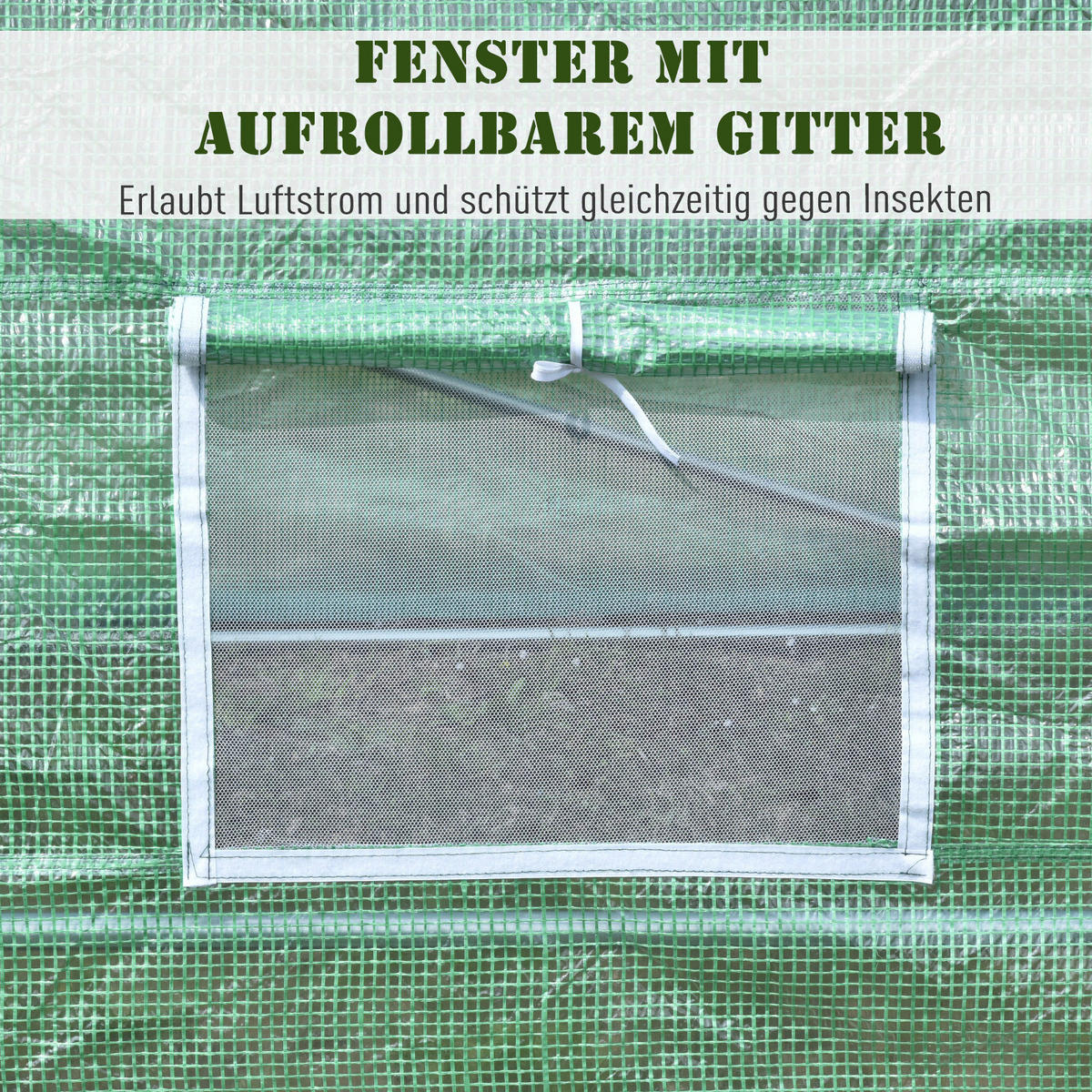 Outsunny Foliengewächshaus B/H/L: ca. 300x200x600 cm Foliengewächshaus MH845-018 - grün (600,00/300,00/200,00cm) - Outsunny