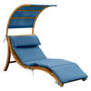 AXI Gartenliege Salina braun Holz B/H/L: ca. 75x150x186 cm Salina - braun/blau (186,00/75,00/150,00cm) - AXI