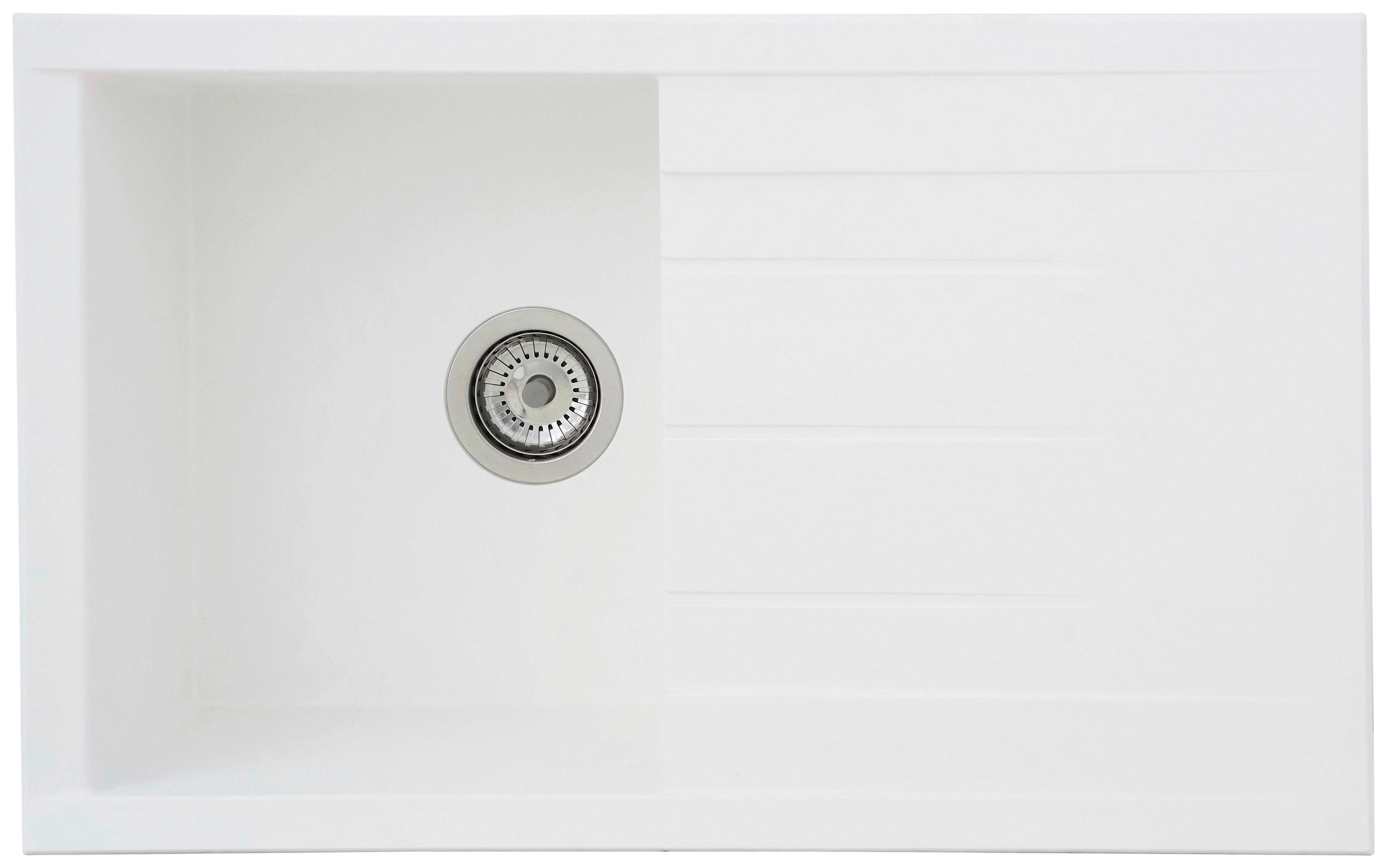 Respekta Einbauspüle Houston 80 x 50 W weiß Mineralite B/H/T: ca. 80x21x50 cm Houston 80 x 50 W - weiß (80,00/21,00/50,00cm) - Respekta