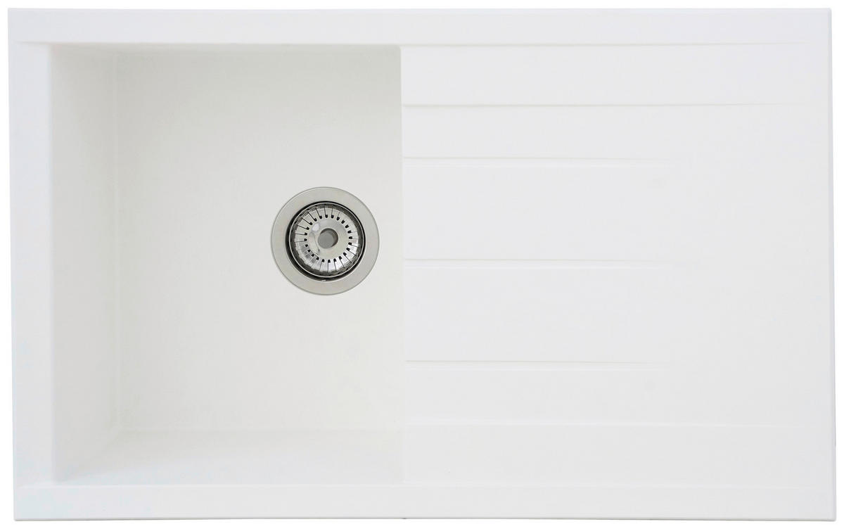 Respekta Einbauspüle Houston 80 x 50 W weiß Mineralite B/H/T: ca. 80x21x50 cm Houston 80 x 50 W - weiß (80,00/21,00/50,00cm) - Respekta