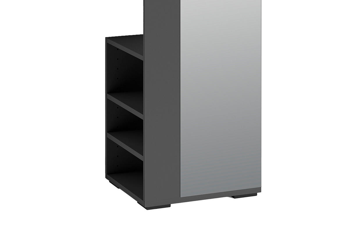 Hochschrank BEN anthrazit Spiegel B/H/T: ca. 40x184x35 cm BEN - anthrazit (40,00/184,00/35,00cm) - byLIVING