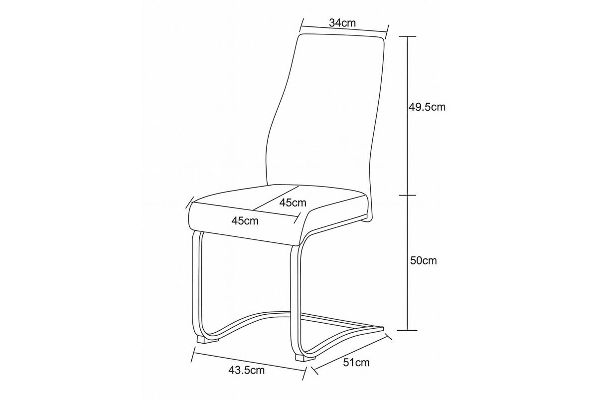 Schwingstuhl TINA, 2er Set creme schwarz B/H/T: ca. 43x98x59 cm TINA, 2er Set - creme/schwarz (43,00/98,00/59,00cm) - xonox.home
