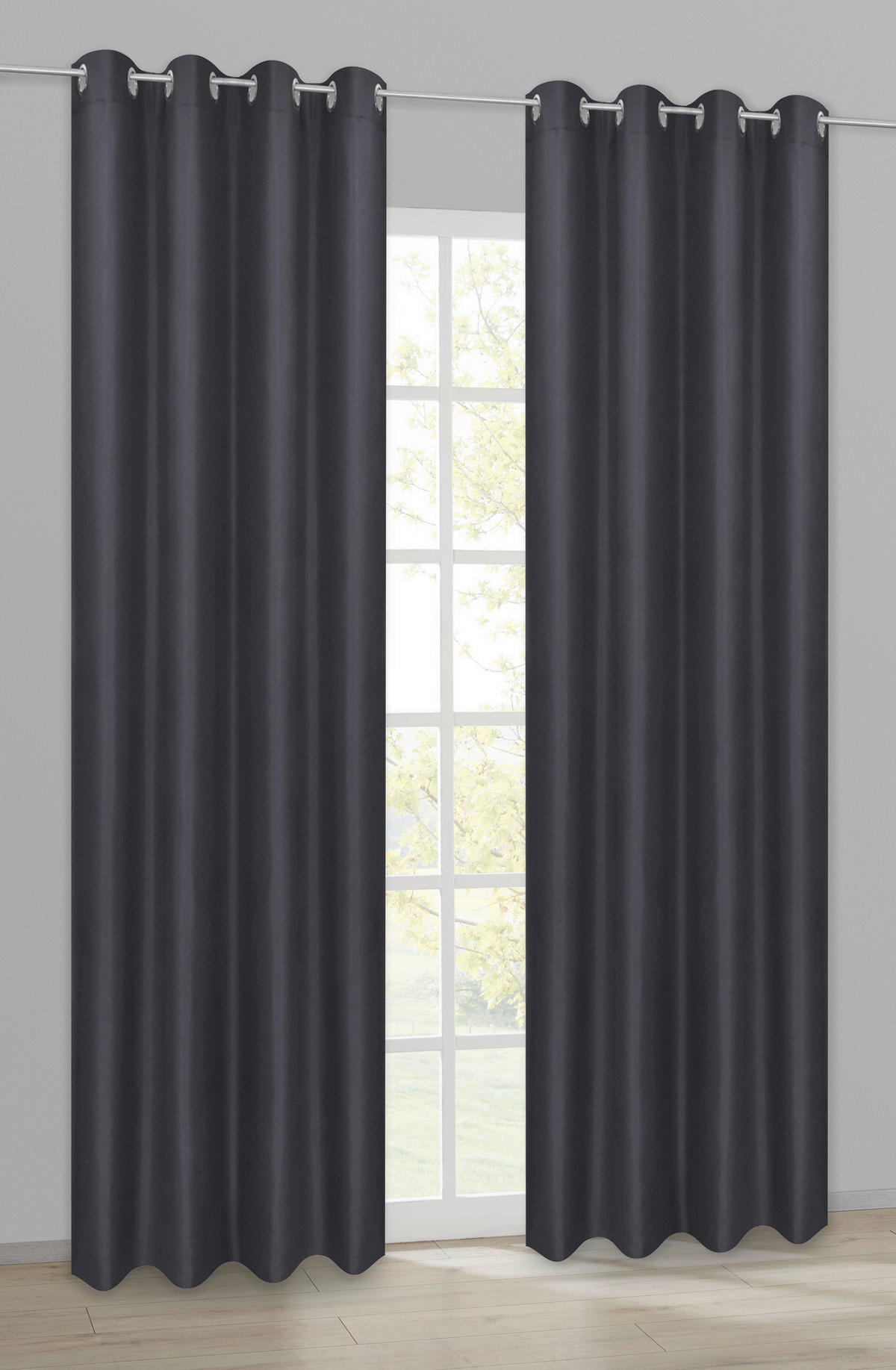 ACUS design collection Ösenvorhang Barnaby schwarz B/L: ca. 140x235 cm Barnaby - schwarz (140,00/235,00cm) - ACUS design collection