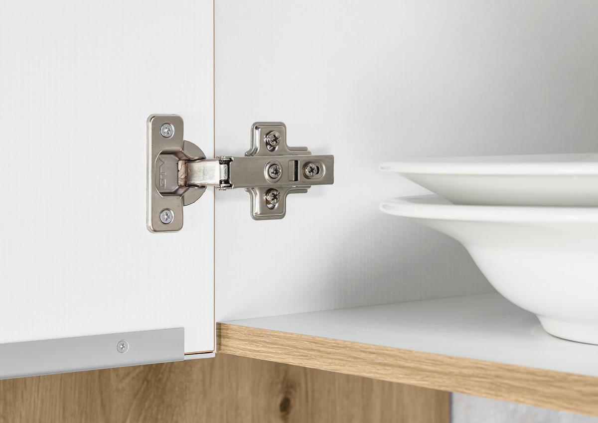 Respekta Winkelküche Marleen weiß Hochglanz B/H/T: ca. 310x211x170 cm Marleen - Eiche/weiß (310,00/211,00/170,00cm) - Respekta