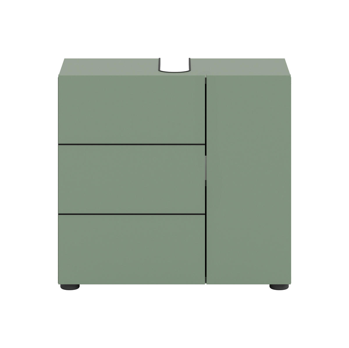 Waschbeckenunterschrank VIRA grün schwarz B/H/T: ca. 60x57x34 cm VIRA - schwarz/grün (60,00/57,00/34,00cm) - xonox.home