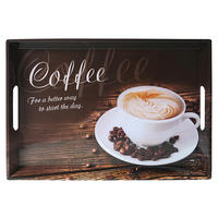 Kesper Tablett braun Melamin B/H/L: ca. 35x4,5x50 cm Tablett_Coffee - braun/weiß (50,00/35,00/4,50cm) - Kesper