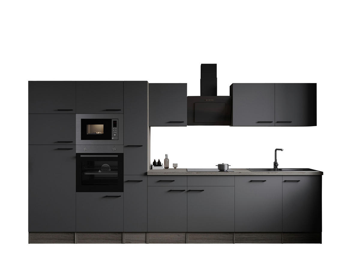 Küchenblock Oliver B/H/T: ca. 370x205x60 cm Oliver - Eiche/grau (370,00/205,00/60,00cm) - Respekta