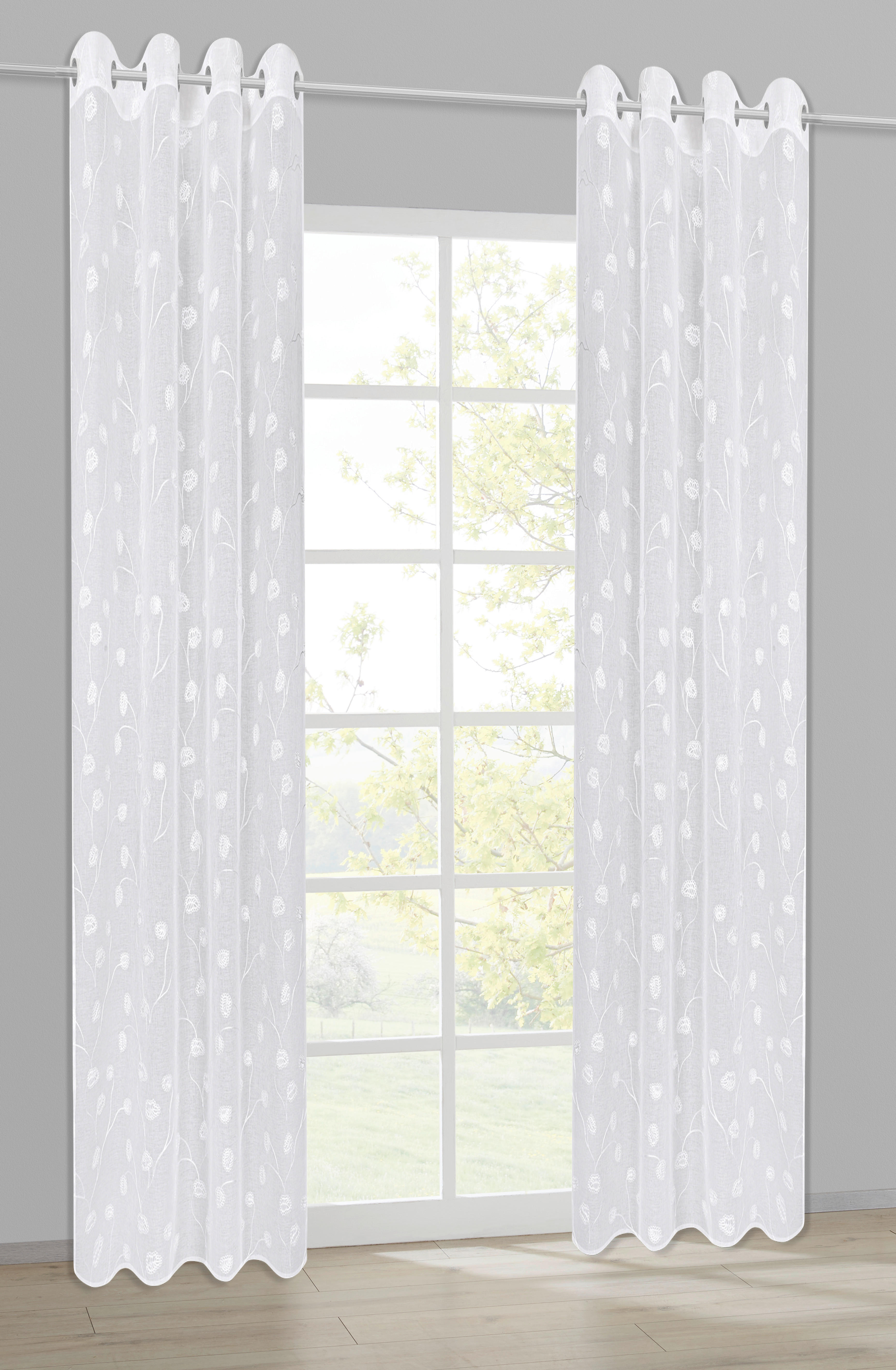 Ösenschal Fenstervorhang weiss 145x175 cm Gardinenschal Dekoschal