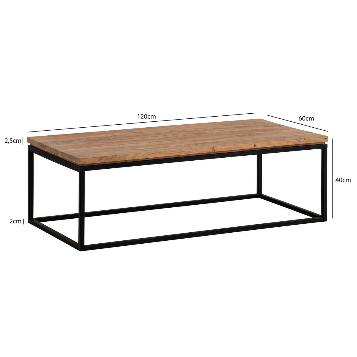 Couchtisch braun B/H/T: ca. 120x40x60 cm Couchtisch - braun (120,00/40,00/60,00cm) - Wohnling