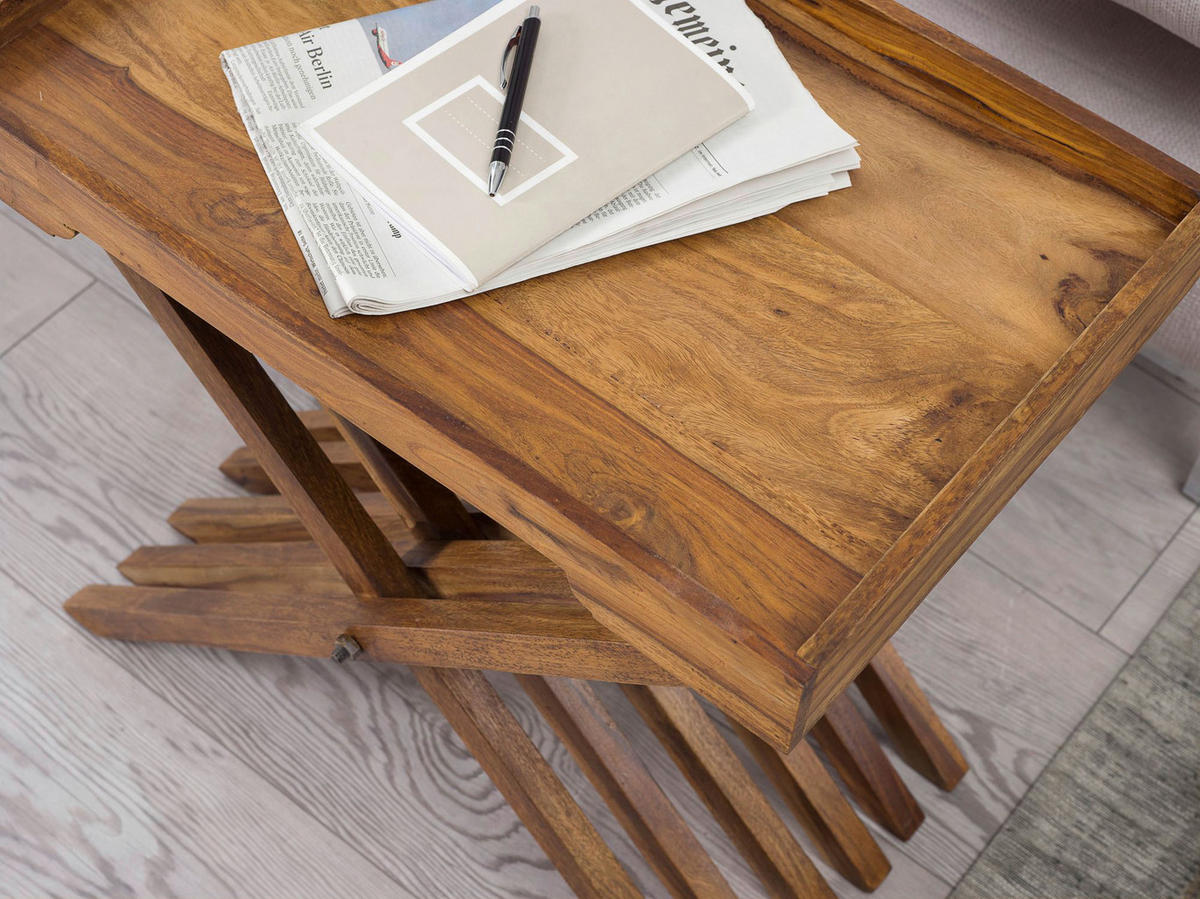 Beistelltisch rosenholz Holz B/H/T: ca. 60x57x40 cm Beistelltisch MUMBAI - rosenholz (60,00/57,00/40,00cm) - Wohnling