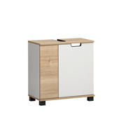 Waschbeckenunterschrank Emmik weiß matt Eiche Eiche weiß Nachbildung B/H/T: ca. 59,8x62,4x32,6 cm Emmik - Eiche/weiß (59,80/62,40/32,60cm) - Möbelpartner