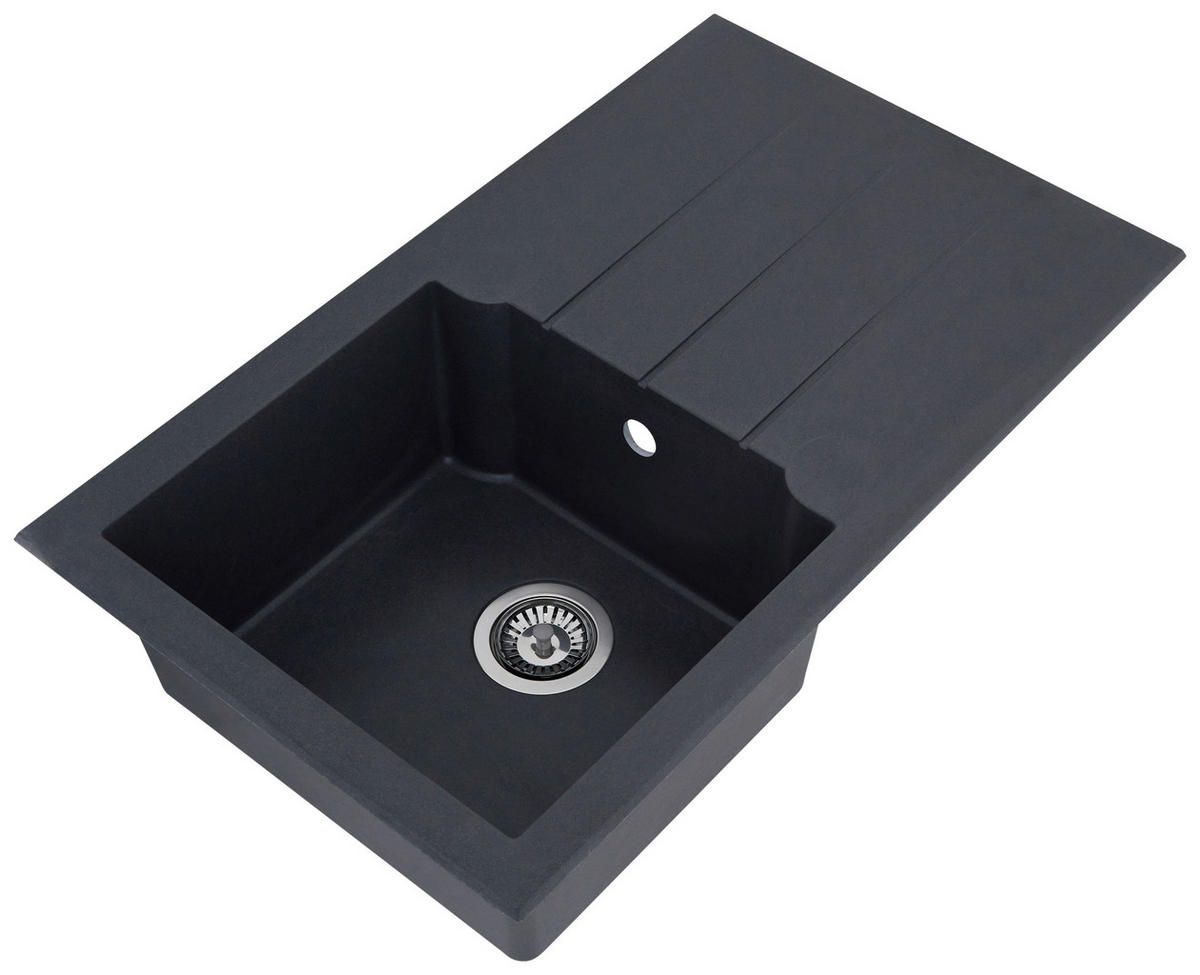 Respekta Einbauspüle Alineo 81x50 TG Titaniumgrau Quarzolite B/H/T: ca. 81x21x50 cm Alineo 81x50 TG - Titaniumgrau (81,00/21,00/50,00cm) - Respekta