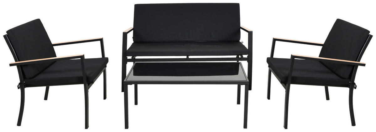 POCOline Gartensitzgruppe Grafon schwarz Stahl Grafon - schwarz - POCOline