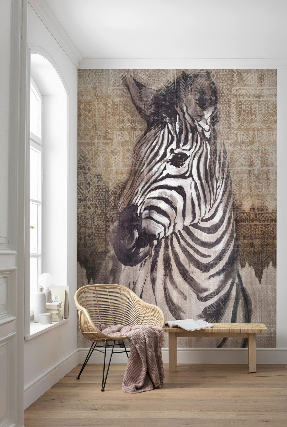 Komar Fototapete Zebra Tiere B/L: ca. 200x250 cm Zebra - (200,00/250,00cm) - Komar