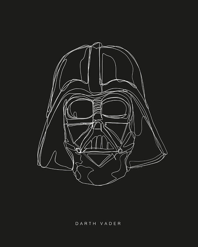 Komar Poster Star Wars Lines Dark Side Vader Star Wars B/L: ca. 40x50 cm günstig online kaufen