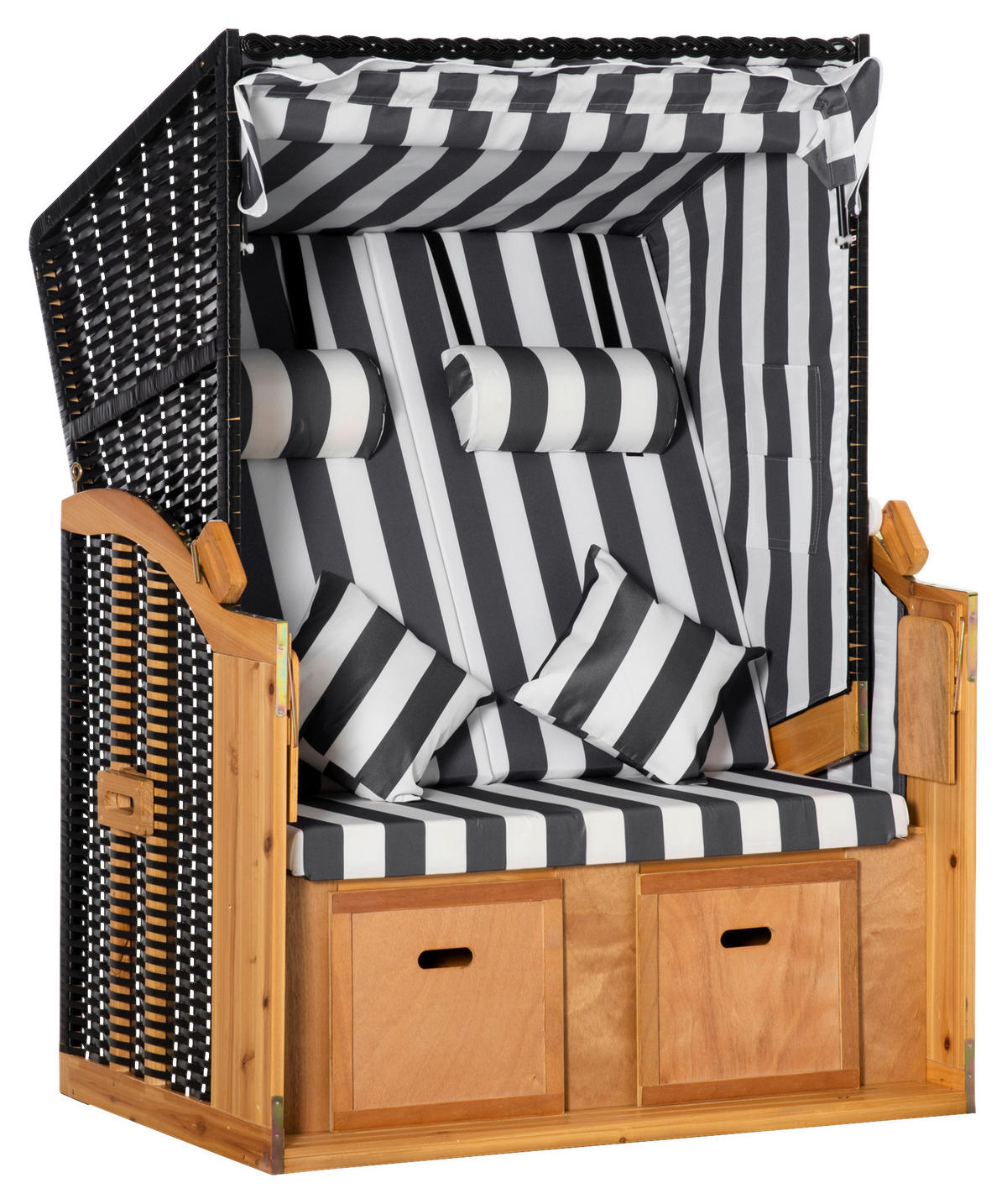 Outsunny Strandkorb grau Polypropylen B/H/L: ca. 79x118x160 cm Strandkorb - weiß/grau (160,00/79,00/118,00cm) - Outsunny