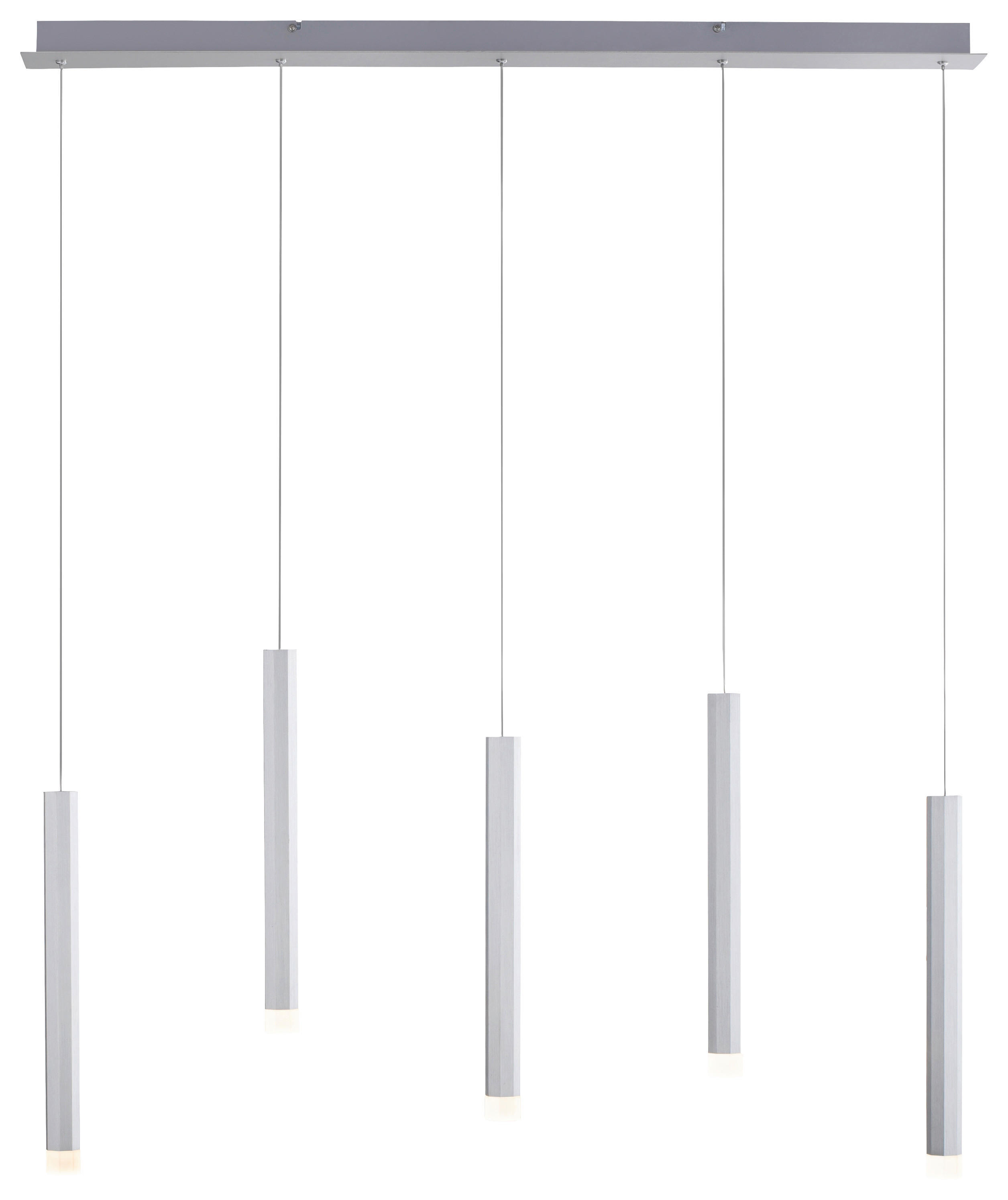 Just Light LED-Pendelleuchte BRUNO 15205-95 Alu Eisen Aluminium B/H/T: ca. 100x120x8 cm 5.0 Brennstellen BRUNO - Alu (100,00/120,00/8,00cm) - Just Light