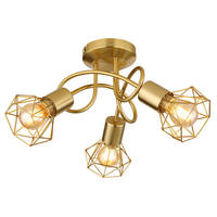 GLOBO Deckenleuchte gold Metall H/D: ca. 20x36 cm E14 3 Brennstellen XARA I - gold (36,00/20,00cm) - GLOBO