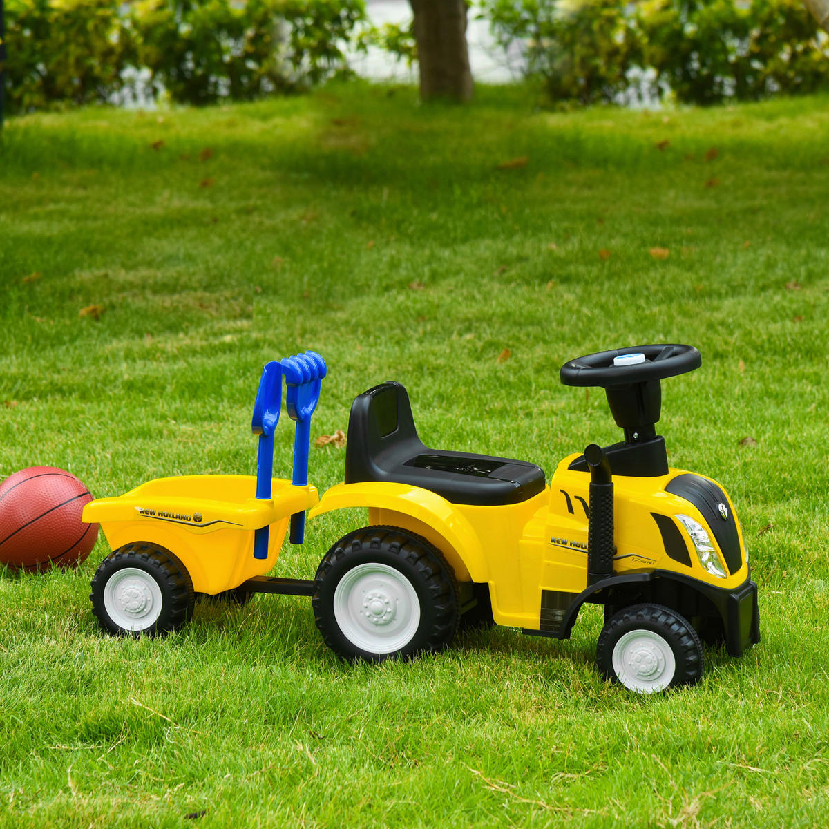 HOMCOM Rutschauto Tettraktor gelb B/H/L: ca. 29x91x44 cm Kinderfahrzeug - gelb (44,00/29,00/91,00cm) - HOMCOM