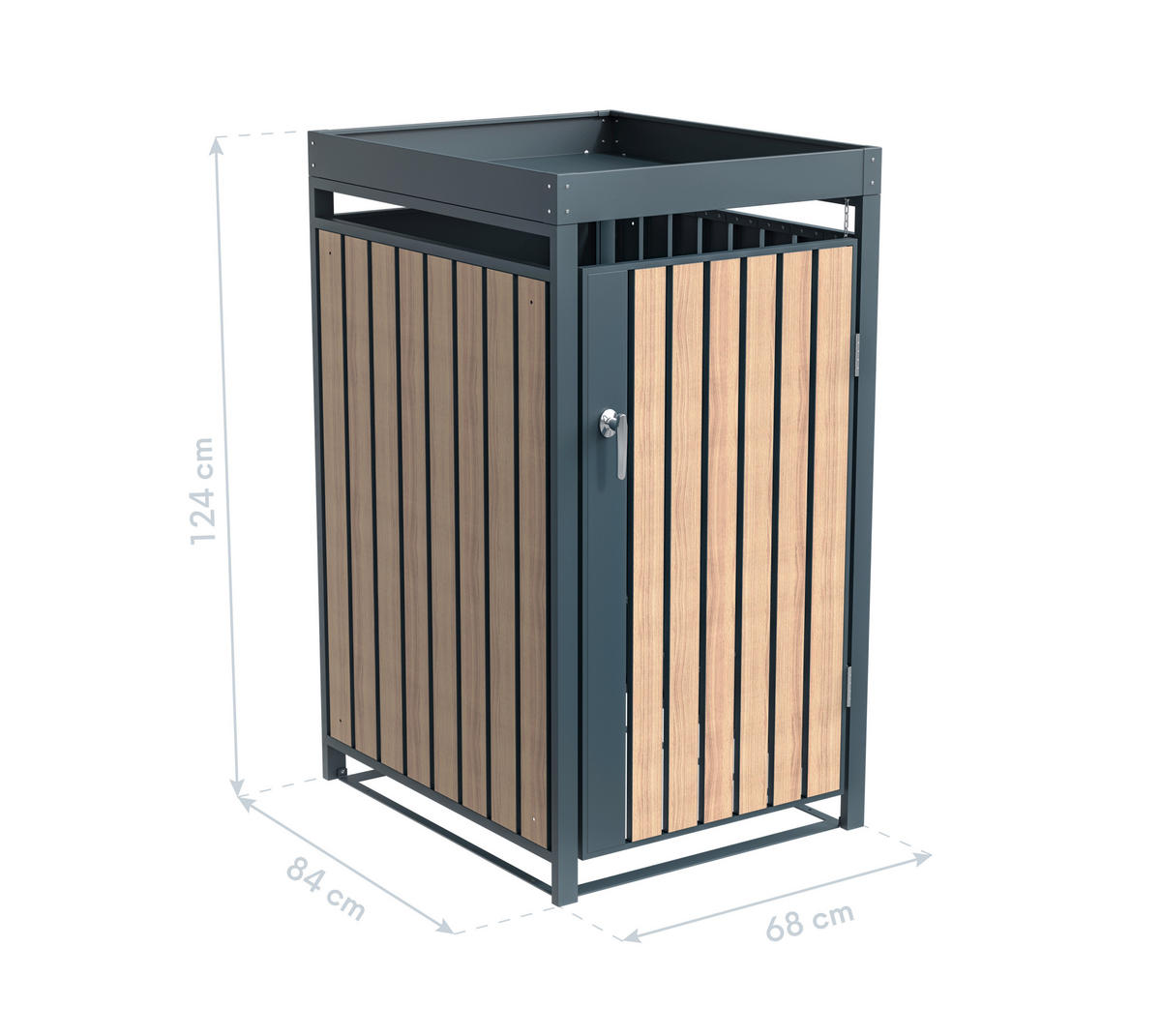 Westmann Mülltonnenbox Planta braun B/H/L: ca. 68x124x84 cm Planta - braun (84,00/68,00/124,00cm) - Westmann