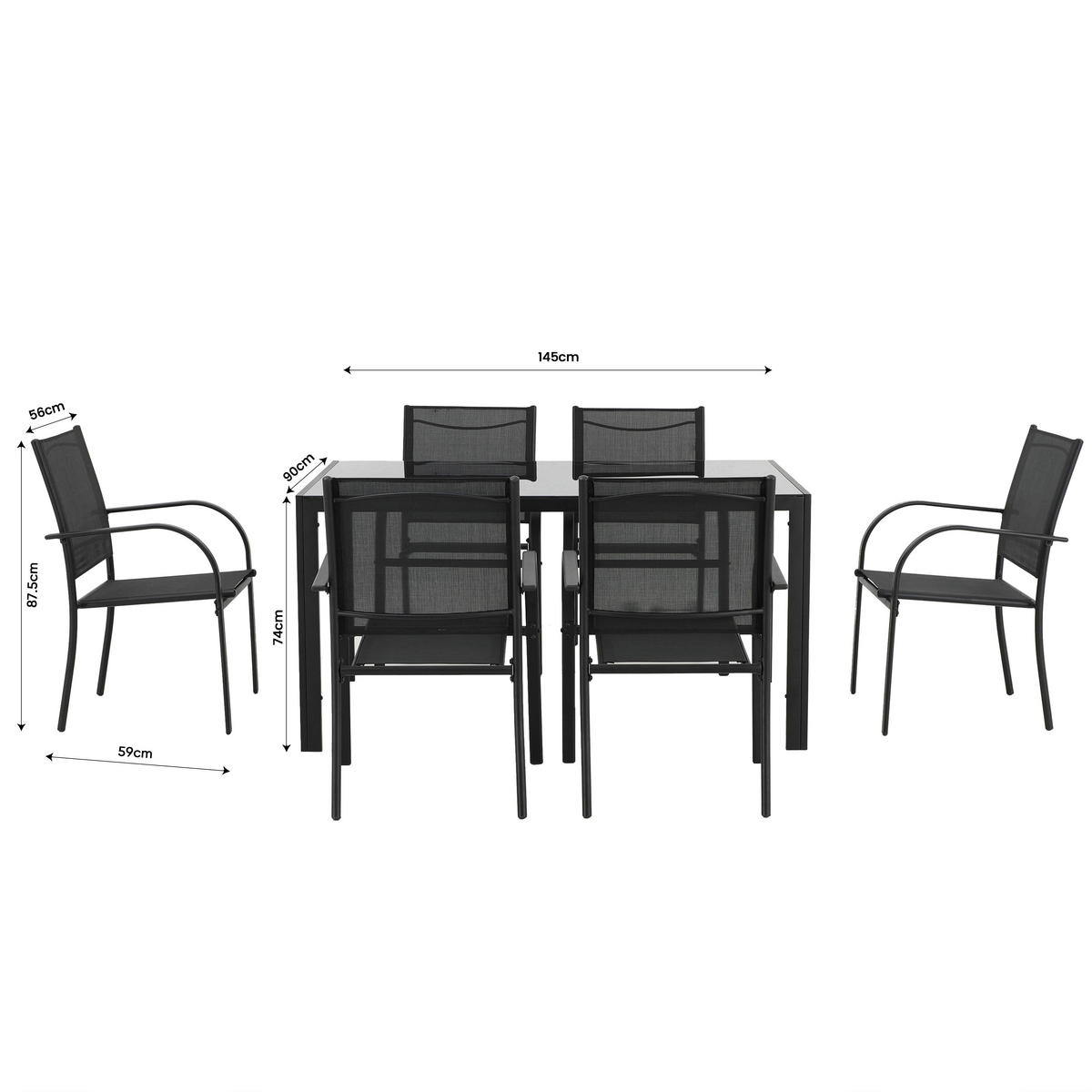 POCOline Gartensitzgruppe Marbella schwarz Stahl Marbella - schwarz - POCOline