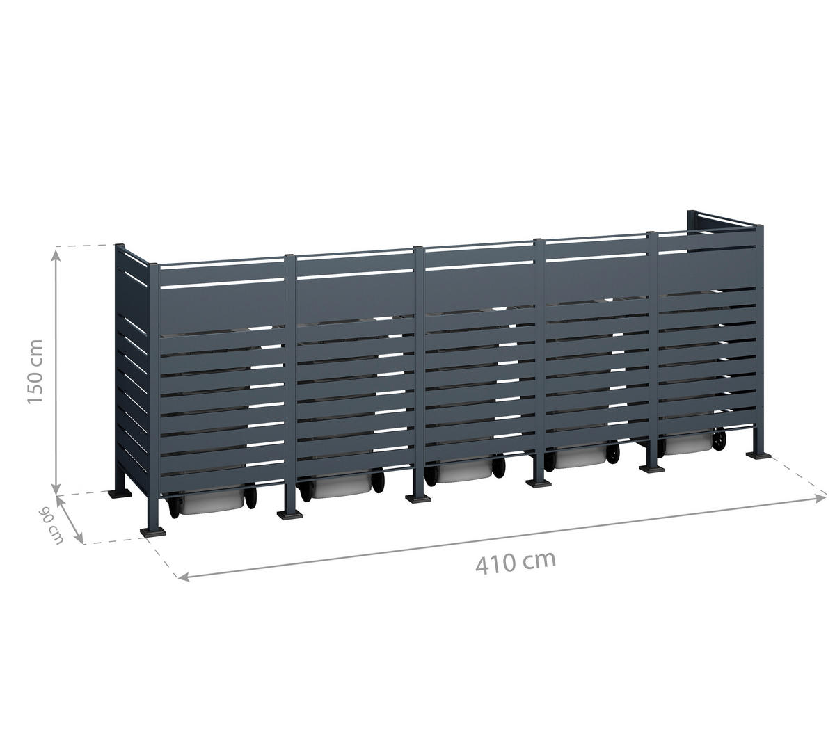 Westmann MülltonnenverkleidungBox Planum Box Planum - anthrazit (90,00/410,00/150,00cm) - Westmann