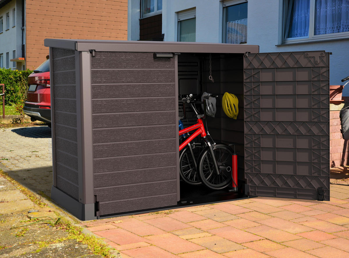 VCM Mülltonnenbox 2er StoreAway braun Kunststoff B/H/L: ca. 145x125x83 cm StoreAway - braun (83,00/145,00/125,00cm) - VCM