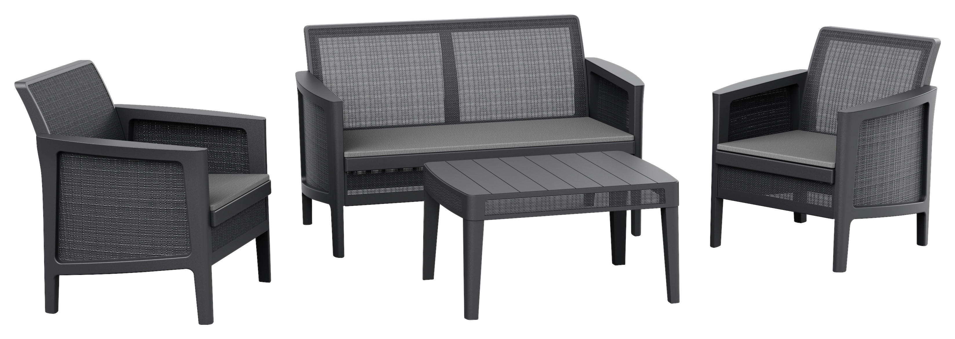 Jardin Gartensitzgruppe Atlas Graphit Kunststoff Atlas - Graphit/grau - Jardin