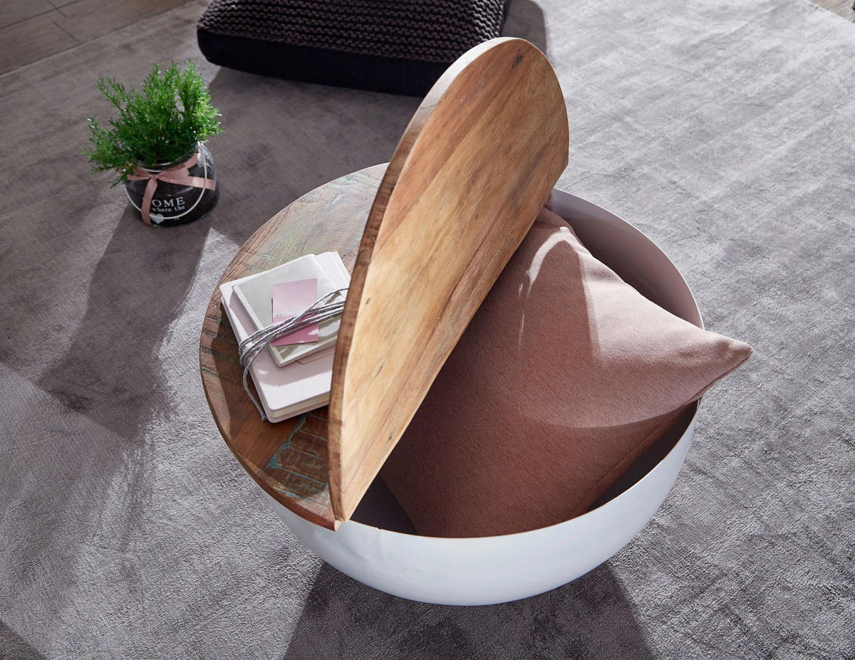 Couchtisch weiß B/H/T: ca. 60x34x60 cm Couchtisch - weiß (60,00/34,00/60,00cm) - Wohnling