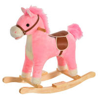 HOMCOM Kinder-Schaukelpferd B/H/L: ca. 32,5x61x65 cm Kinder_Schaukelpferd - rosa (65,00/32,50/61,00cm) - HOMCOM