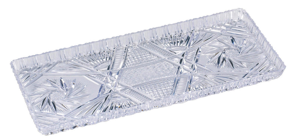 Tortenplatte glasklar B/H/L: ca. 15x1,8x34 cm Tortenplatte - glasklar (34,00/15,00/1,80cm)