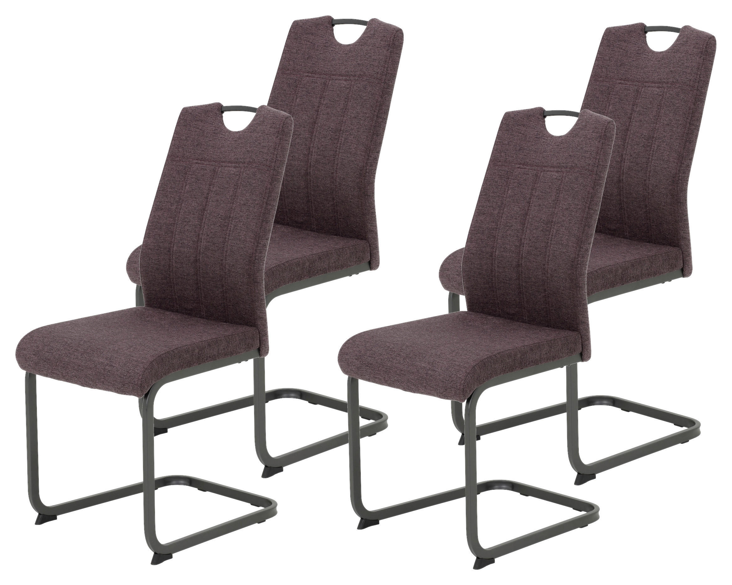 Stuhl 4er Set BRITTA wilde Beere grau Microfaser Metall B/H/T: ca. 44x100x59 cm 4er Set BRITTA - wilde Beere/grau (44,00/100,00/59,00cm) - Hela