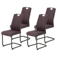 Stuhl 4er Set BRITTA wilde Beere grau Microfaser Metall B/H/T: ca. 44x100x59 cm 4er Set BRITTA - wilde Beere/grau (44,00/100,00/59,00cm) - Hela