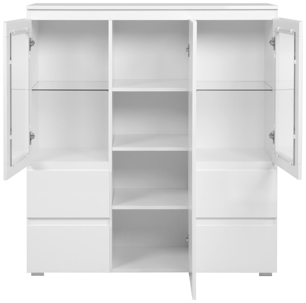 Highboard Capetown weiß weiß glänzend B/H/T: ca. 116x126x40 cm Capetown - weiß (116,00/126,00/40,00cm)