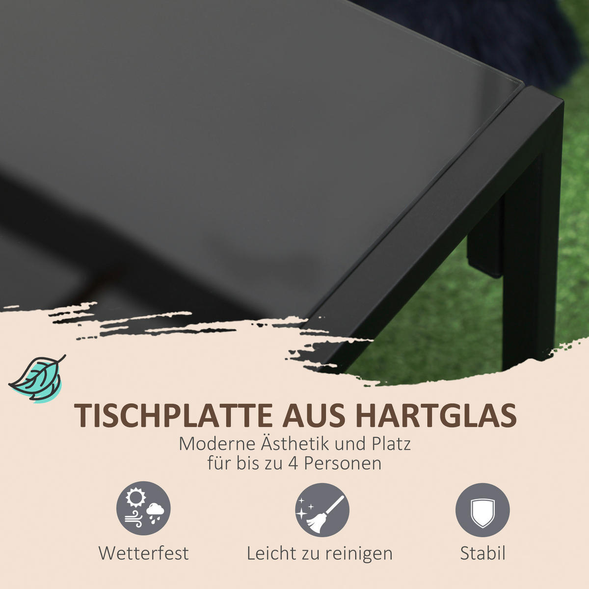 Outsunny Gartensitzgruppe schwarz Polyester B/H/L: ca. 70x67x114 cm Gartensitzgruppe - schwarz/grau (114,00/70,00/67,00cm) - Outsunny