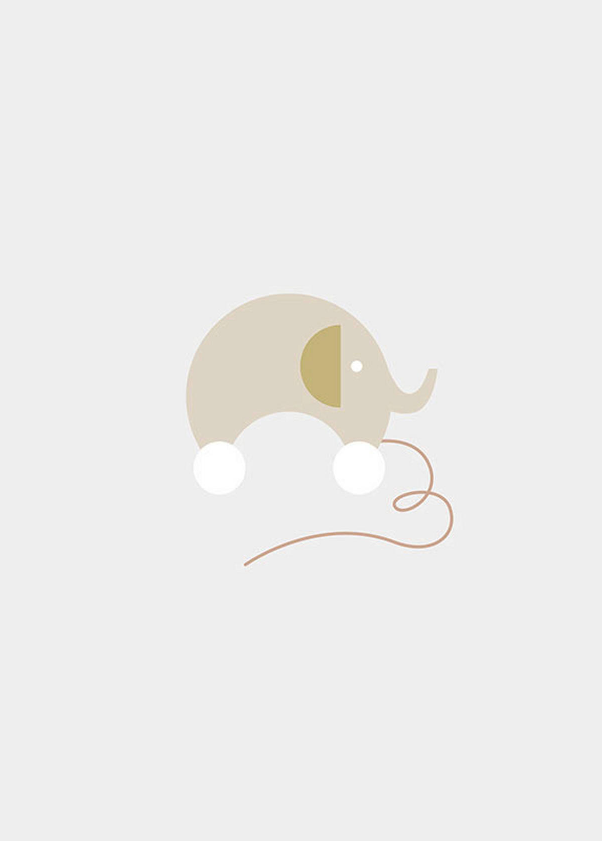 Komar Poster Baby Happy Elefant B/L: ca. 50x70 cm Baby Happy - (50,00/70,00cm) - Komar