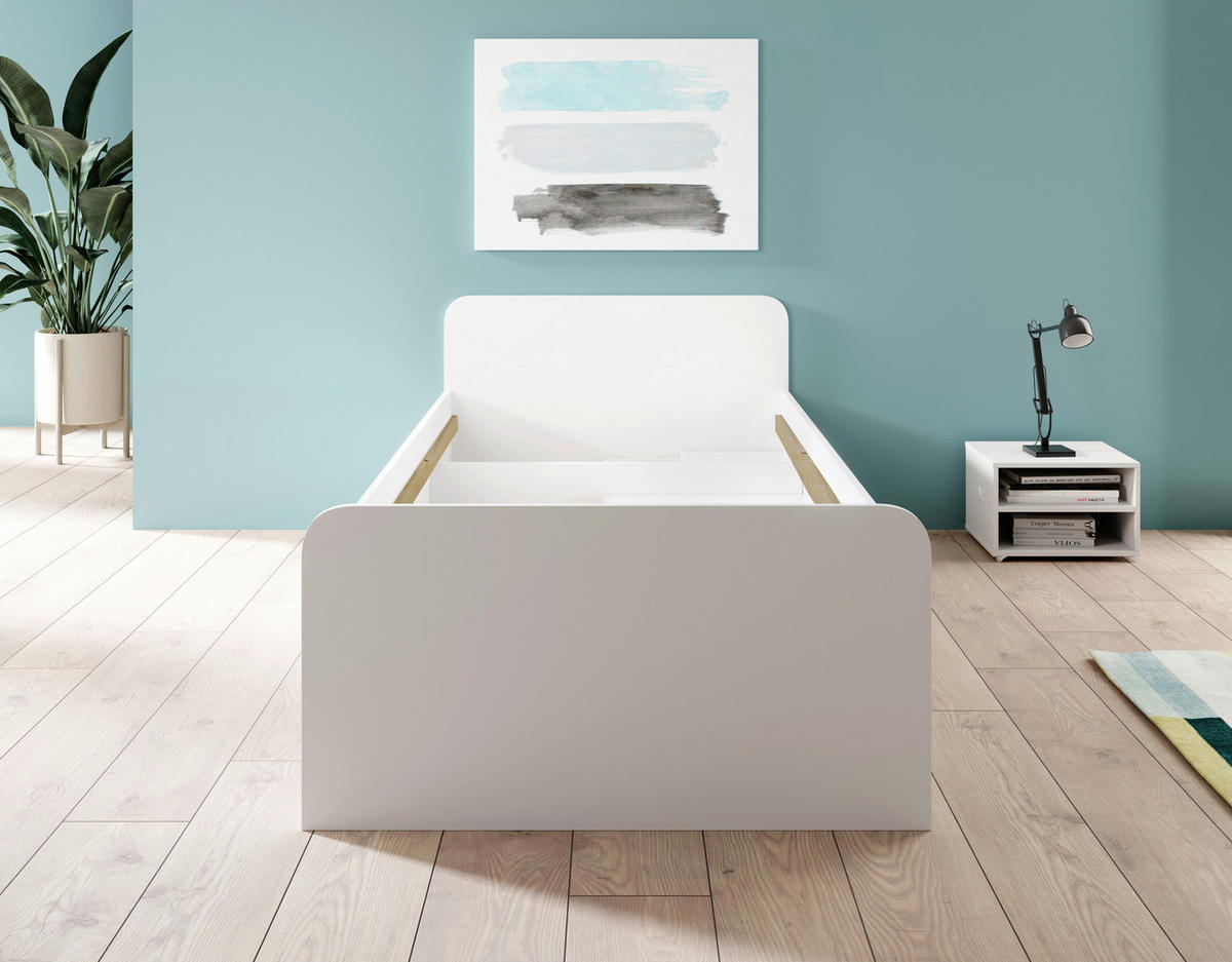 Jugendbett weiß Liegefläche B/L: ca. 90x200 cm Boro_Jugendbett - weiß (90,00/200,00cm)