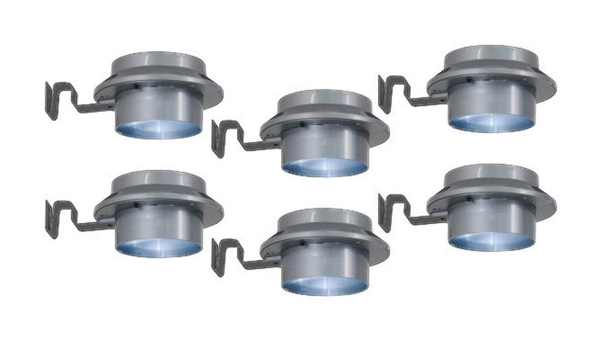 Solar-Dachrinnenleuchte 6er-Set NV5205516 grau Metall Kunststoff H/D: ca. 6x12 cm MISTRA - grau (12,00/6,00cm) - Näve Leuchten