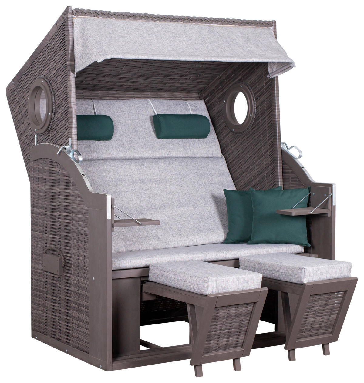 deVries Strandkorb PURE Wave XL grey Des. 484 grau Kunststoff B/H/T: ca. 140x160x80 cm PURE Wave XL grey Des. 484 - grau (140,00/160,00/80,00cm) - deVries