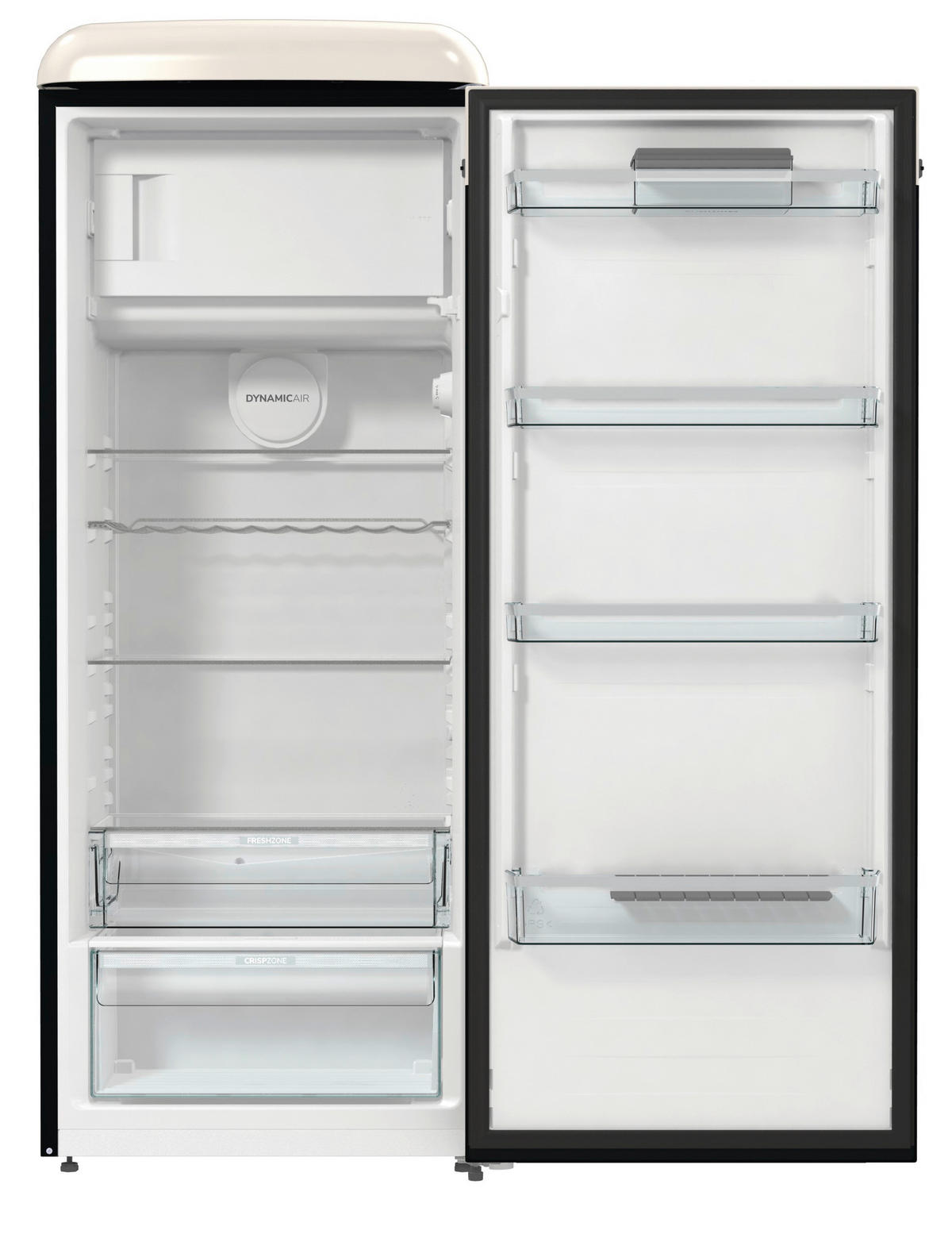 Gorenje VW-Retro-Kühlschrank OBRB615DBK schwarz B/H/L: ca. 59,5x152,5x66,1 cm Kühlschrank_VW-Retro OBRB615DBK - schwarz (66,10/59,50/152,50cm) - Gorenje