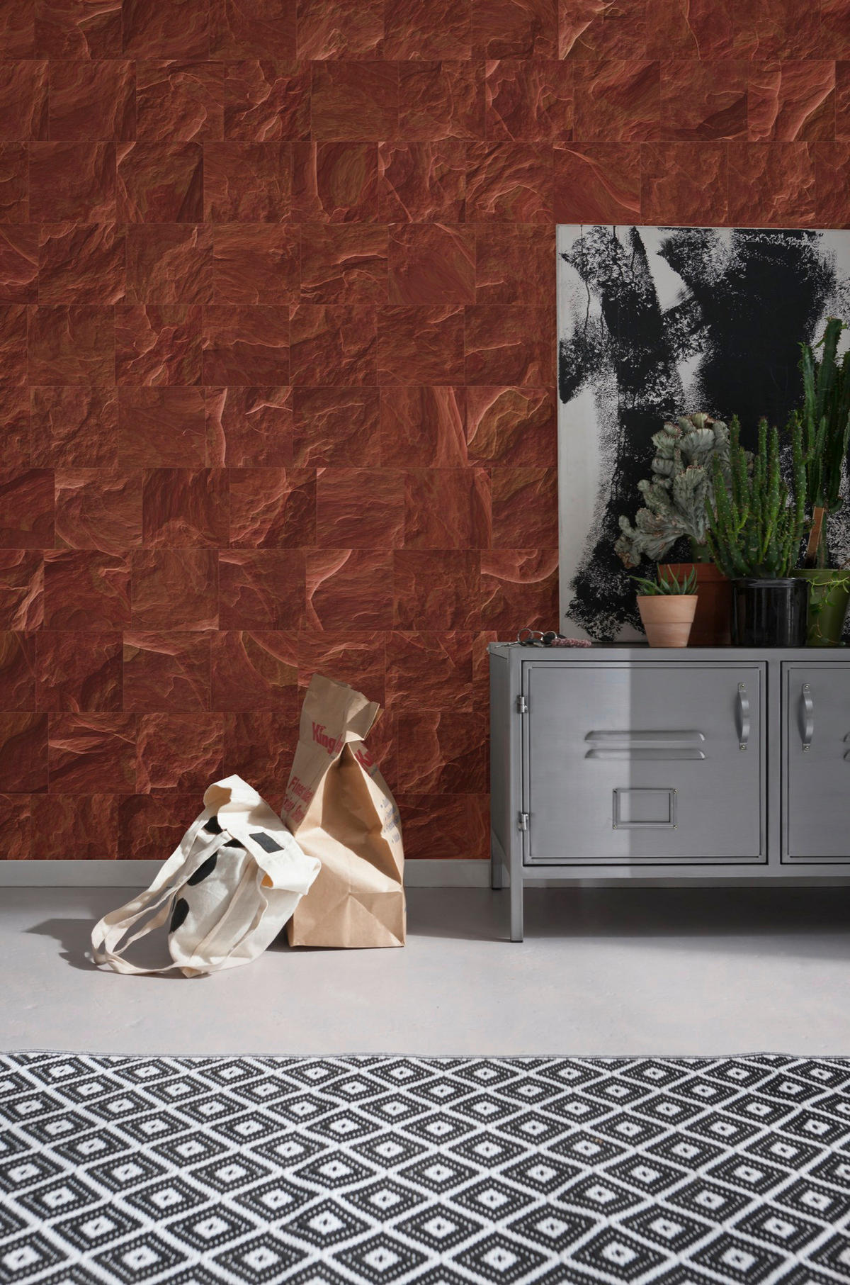 Komar Fototapete Red Slate Tiles B/L: ca. 400x280 cm Red Slate Tiles - (400,00/280,00cm) - Komar