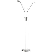 Fischer & Honsel LED-Stehleuchte 40108 nickel matt Chrom Metall H/D: ca. 150x25 cm 2 Brennstellen Dent - nickel matt/Chrom (25,00/150,00cm) - Fischer & Honsel