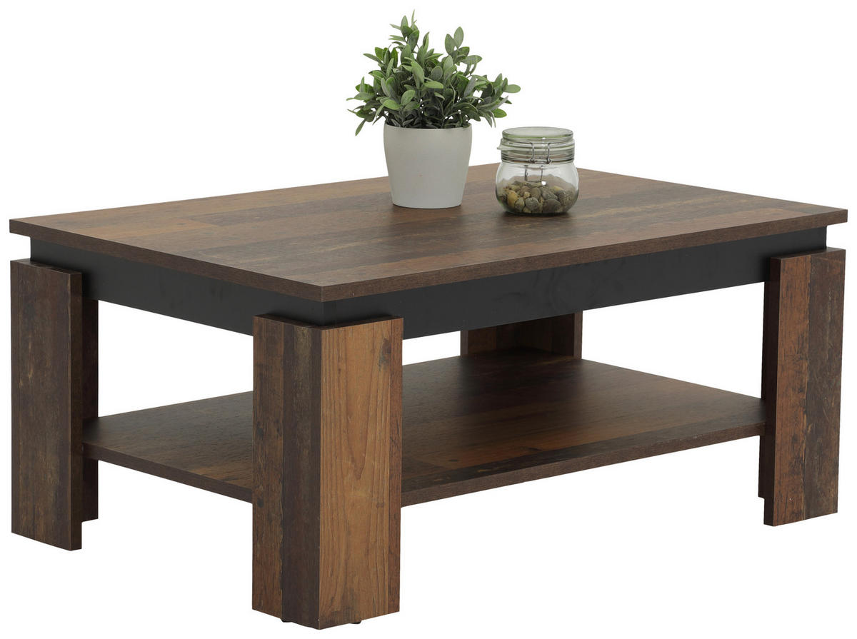 Couchtisch Tim II Old Wood schwarz Nachbildung B/H/T: ca. 90x41x60 cm Tim II - schwarz (90,00/41,00/60,00cm)
