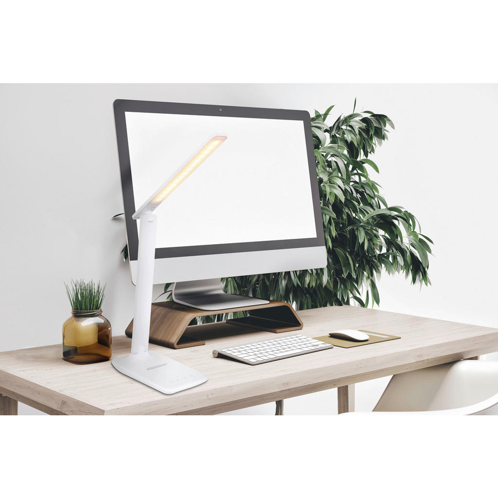 Thumbnail - GLOBO LED-Tischleuchte weiß Kunststoff B/H/T: ca. 11,5x56,5x42 cm