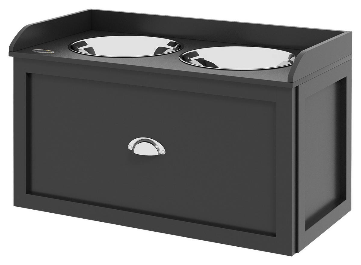 PawHut Hundenapf schwarz Edelstahl B/H/L: ca. 30x36x60 cm Hundenapf - schwarz (60,00/30,00/36,00cm) - PawHut