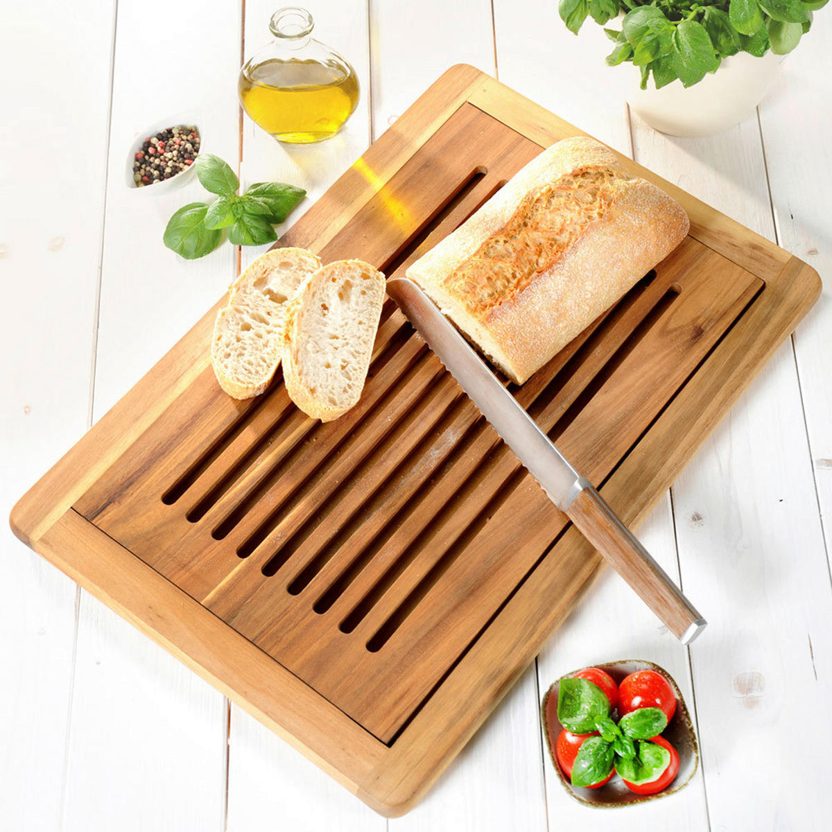 Kesper Tranchierbrett natur Akazie B/H/L: ca. 32x47,5x2 cm Tranchierbrett - natur (2,00/32,00/47,50cm) - Kesper