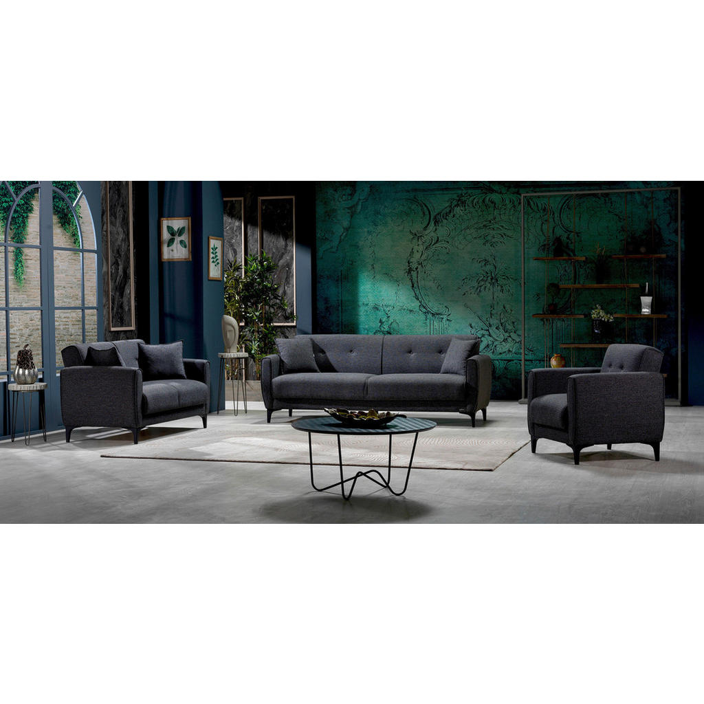 Thumbnail - Sofa 3-2-1 San Marino anthrazit Microfaser