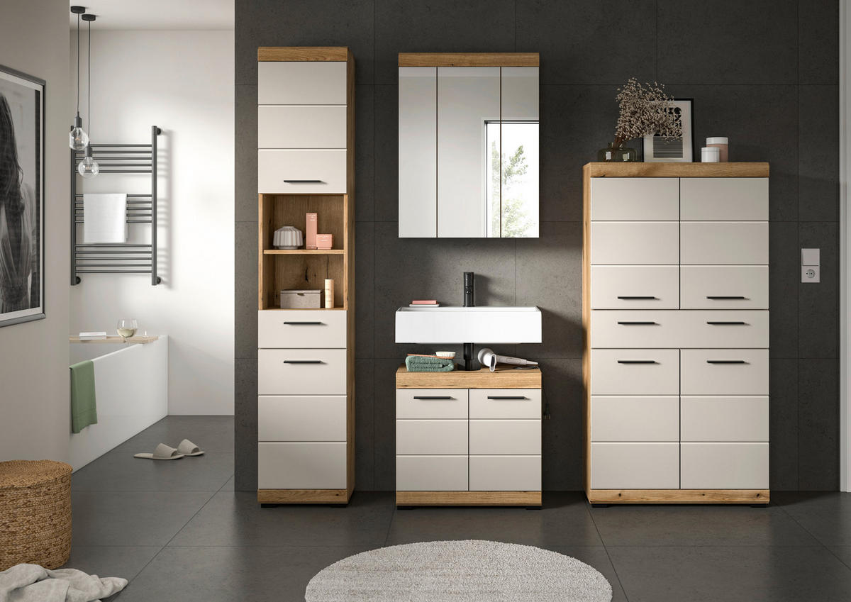 Badezimmer-Set Scout Evoke Oak Nachbildung Kaschmirgrau Nachbildung B/H/T: ca. 201x191x34 cm Scout - Kaschmirgrau (201,00/191,00/34,00cm) - xonox.home
