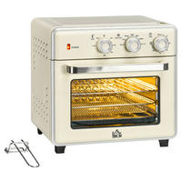 HOMCOM Küchengerät 800-152V90CW cremeweiß Edelstahl B/H/L: ca. 37,7x36x34,5 cm Minibackofen - cremeweiß (34,50/37,70/36,00cm) - HOMCOM